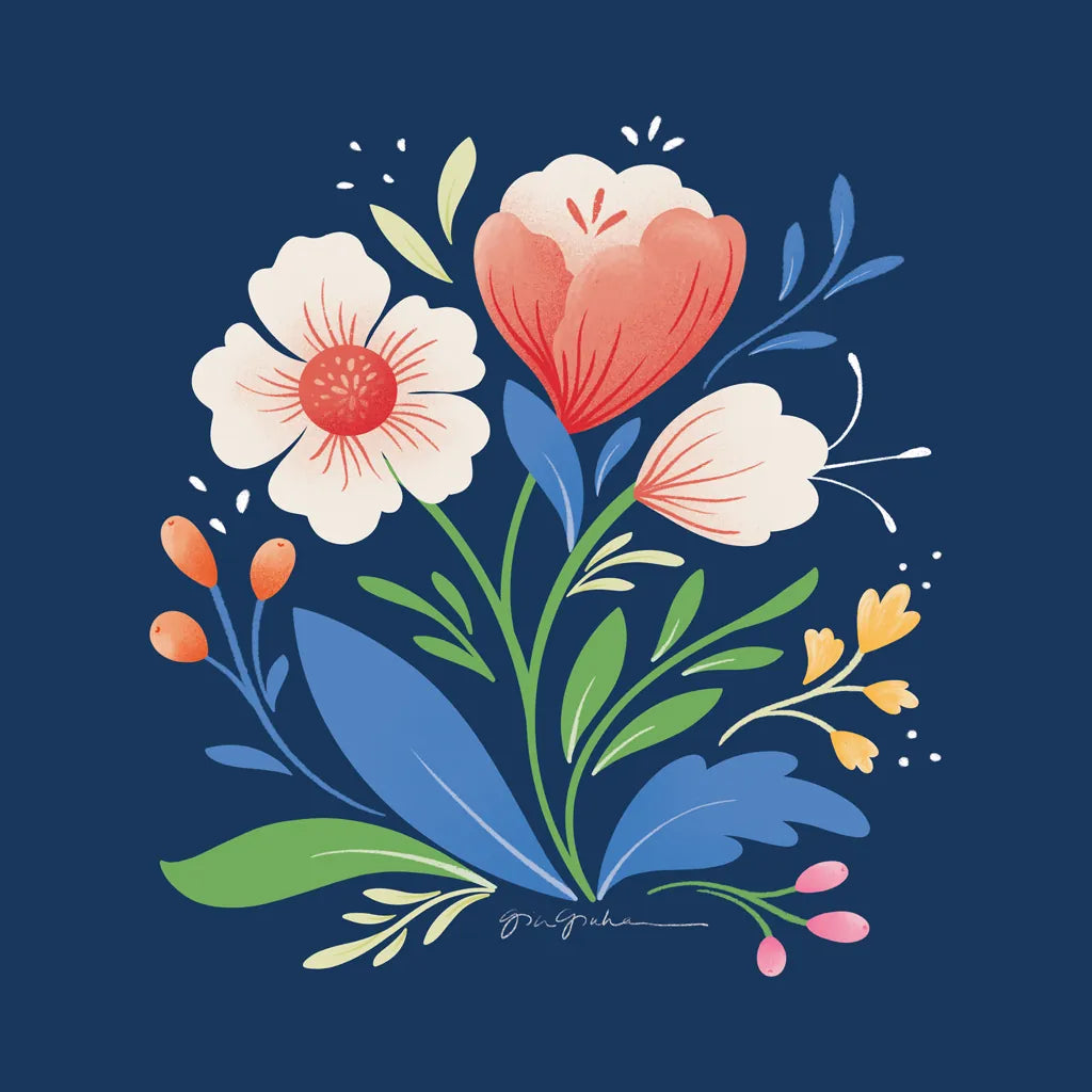 Flower Field I Bright Sq by Gia Graham. SKU 79541a. Archival Giclee Fine art print for wall decor.