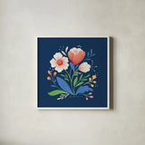 Flower Field I Bright Sq by Gia Graham. Shown in a crisp white glass frame for a clean and minimalist style. Available as an archival giclee rolled canvas, fine art paper, or poster print. SKU 79541a.
