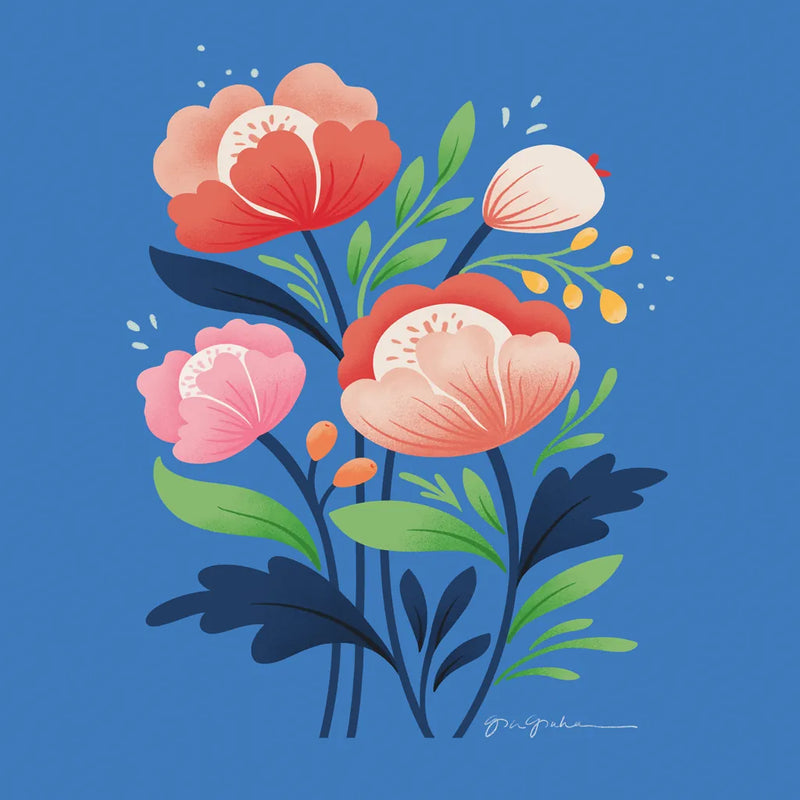 Flower Field II Bright Sq by Gia Graham. SKU 79542a. Archival Giclee Fine art print for wall decor.
