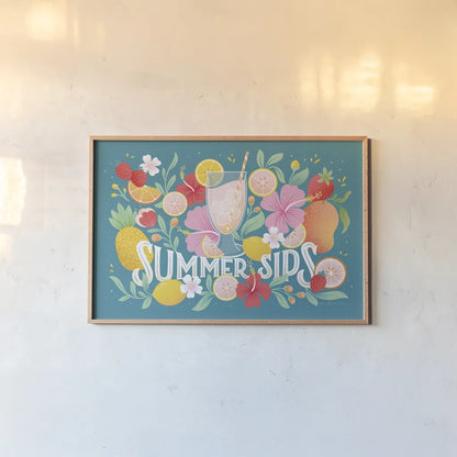 Fruit Punch I by Gia Graham. shown as a paper print in a natural frame. Available as a archival giclee rolled canvas, fine art paper, or poster print. SKU 82880i.