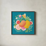Fruit Punch II by Gia Graham. Shown in a sleek black glass frame for a contemporary gallery look. Available as an archival giclee rolled canvas, fine art paper, or poster print. SKU 82881a.