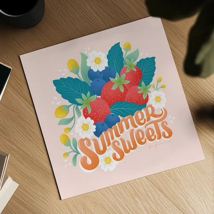 Fruit Punch IV by Gia Graham. Shown as a detailed flat fine art print, highlighting archival giclee quality. Available as an archival giclee rolled canvas, fine art paper, or poster print. SKU 82883a.