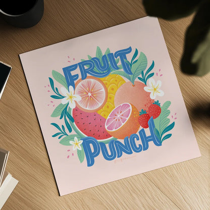 Fruit Punch V by Gia Graham. Shown as a detailed flat fine art print, highlighting archival giclee quality. Available as an archival giclee rolled canvas, fine art paper, or poster print. SKU 82884a.