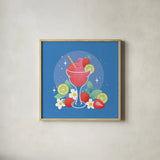 Fruit Punch VI by Gia Graham. Shown in a natural wood glass frame for a timeless modern aesthetic. Available as an archival giclee rolled canvas, fine art paper, or poster print. SKU 82885a.