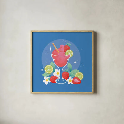 Fruit Punch VI by Gia Graham. Shown in a natural wood glass frame for a timeless modern aesthetic. Available as an archival giclee rolled canvas, fine art paper, or poster print. SKU 82885a.