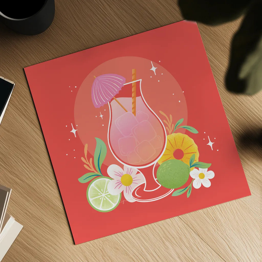 Fruit Punch VII by Gia Graham. Shown as a detailed flat fine art print, highlighting archival giclee quality. Available as an archival giclee rolled canvas, fine art paper, or poster print. SKU 82886a.