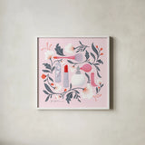 Glam Squad II by Gia Graham. Shown in a crisp white glass frame for a clean and minimalist style. Available as an archival giclee rolled canvas, fine art paper, or poster print. SKU 72659a.