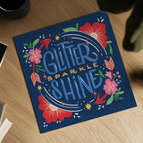 Glitter Sparkle Shine I Bright by Gia Graham. Shown as a detailed flat fine art print, highlighting archival giclee quality. Available as an archival giclee rolled canvas, fine art paper, or poster print. SKU 79551a.