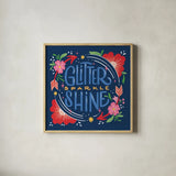 Glitter Sparkle Shine I Bright by Gia Graham. Shown in a natural wood glass frame for a timeless modern aesthetic. Available as an archival giclee rolled canvas, fine art paper, or poster print. SKU 79551a.