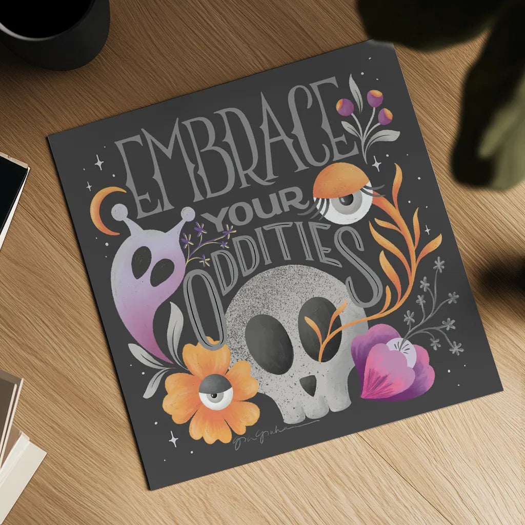 Halloween Spirit I by Gia Graham. Shown as a detailed flat fine art print, highlighting archival giclee quality. Available as an archival giclee rolled canvas, fine art paper, or poster print. SKU 89415a.