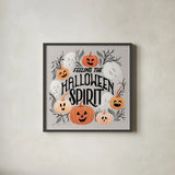 Halloween Spirit II by Gia Graham. Shown in a sleek black glass frame for a contemporary gallery look. Available as an archival giclee rolled canvas, fine art paper, or poster print. SKU 89416a.