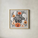 Halloween Spirit II by Gia Graham. Shown in a natural wood glass frame for a timeless modern aesthetic. Available as an archival giclee rolled canvas, fine art paper, or poster print. SKU 89416a.