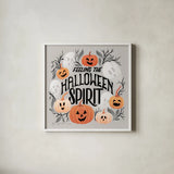 Halloween Spirit II by Gia Graham. Shown in a crisp white glass frame for a clean and minimalist style. Available as an archival giclee rolled canvas, fine art paper, or poster print. SKU 89416a.