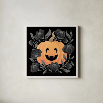 Halloween Spirit III by Gia Graham. Shown in a crisp white glass frame for a clean and minimalist style. Available as an archival giclee rolled canvas, fine art paper, or poster print. SKU 89417a.
