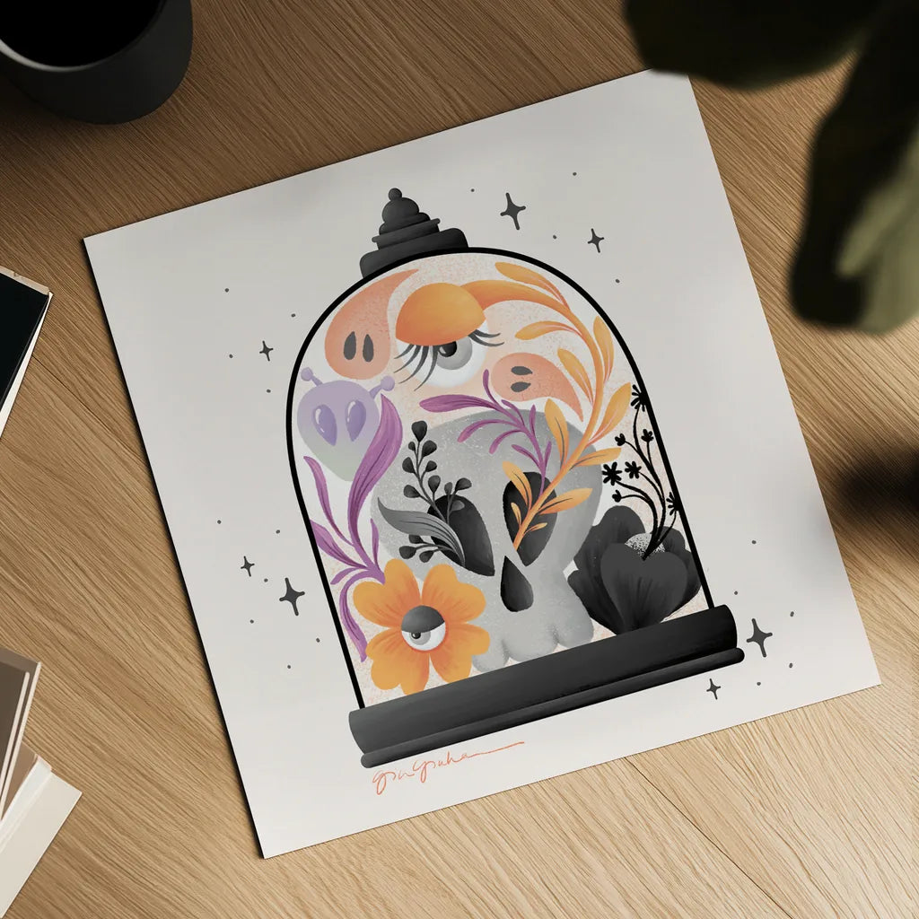 Halloween Spirit IV by Gia Graham. Shown as a detailed flat fine art print, highlighting archival giclee quality. Available as an archival giclee rolled canvas, fine art paper, or poster print. SKU 89418a.