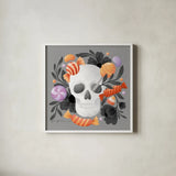 Halloween Spirit V by Gia Graham. Shown in a crisp white glass frame for a clean and minimalist style. Available as an archival giclee rolled canvas, fine art paper, or poster print. SKU 89419a.