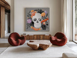 Halloween Spirit V by Gia Graham. Shown as extra-large giant wall art in a modern living room. Available as an archival giclee rolled canvas, fine art paper, or poster print. SKU 89419a.