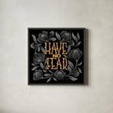 Halloween Spirit VI by Gia Graham. Shown in a sleek black glass frame for a contemporary gallery look. Available as an archival giclee rolled canvas, fine art paper, or poster print. SKU 89420a.