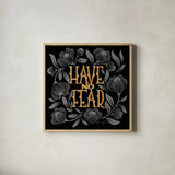 Halloween Spirit VI by Gia Graham. Shown in a natural wood glass frame for a timeless modern aesthetic. Available as an archival giclee rolled canvas, fine art paper, or poster print. SKU 89420a.