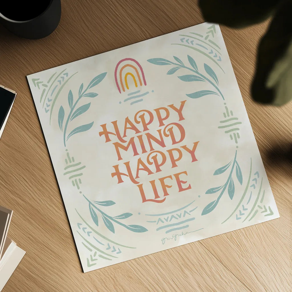 Heart and Mind II by Gia Graham. Shown as a detailed flat fine art print, highlighting archival giclee quality. Available as an archival giclee rolled canvas, fine art paper, or poster print. SKU 67255a.