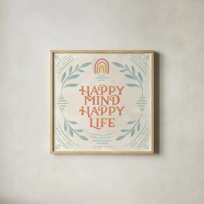 Heart and Mind II by Gia Graham. Shown in a natural wood glass frame for a timeless modern aesthetic. Available as an archival giclee rolled canvas, fine art paper, or poster print. SKU 67255a.