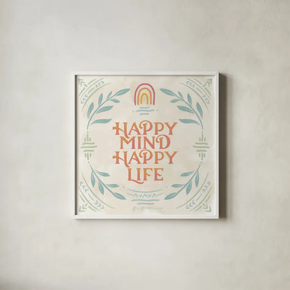 Heart and Mind II by Gia Graham. Shown in a crisp white glass frame for a clean and minimalist style. Available as an archival giclee rolled canvas, fine art paper, or poster print. SKU 67255a.