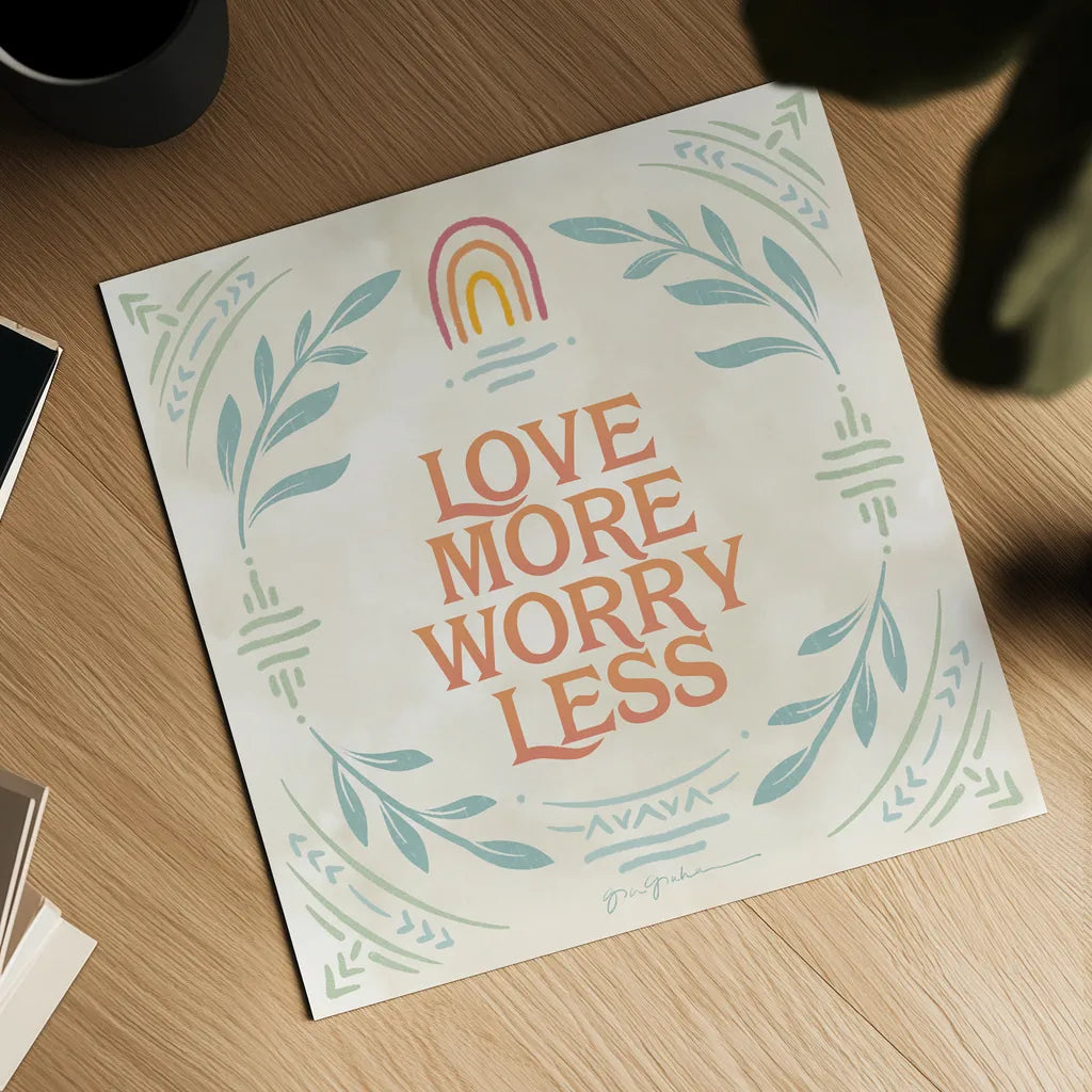 Heart and Mind II Love More by Gia Graham. Shown as a detailed flat fine art print, highlighting archival giclee quality. Available as an archival giclee rolled canvas, fine art paper, or poster print. SKU 72726a.