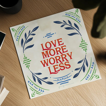 Heart and Mind II Love More Bright by Gia Graham. Shown as a detailed flat fine art print, highlighting archival giclee quality. Available as an archival giclee rolled canvas, fine art paper, or poster print. SKU 79540a.