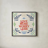 Heart and Mind II Love More Bright by Gia Graham. Shown in a sleek black glass frame for a contemporary gallery look. Available as an archival giclee rolled canvas, fine art paper, or poster print. SKU 79540a.