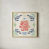 Heart and Mind II Love More Bright by Gia Graham. Shown in a natural wood glass frame for a timeless modern aesthetic. Available as an archival giclee rolled canvas, fine art paper, or poster print. SKU 79540a.