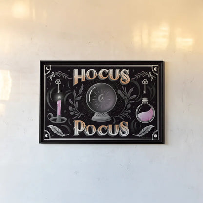 Hocus Pocus I by Gia Graham. shown as a paper print in a black flame. Available as a archival giclee rolled canvas, fine art paper, or poster print. SKU 84334i.