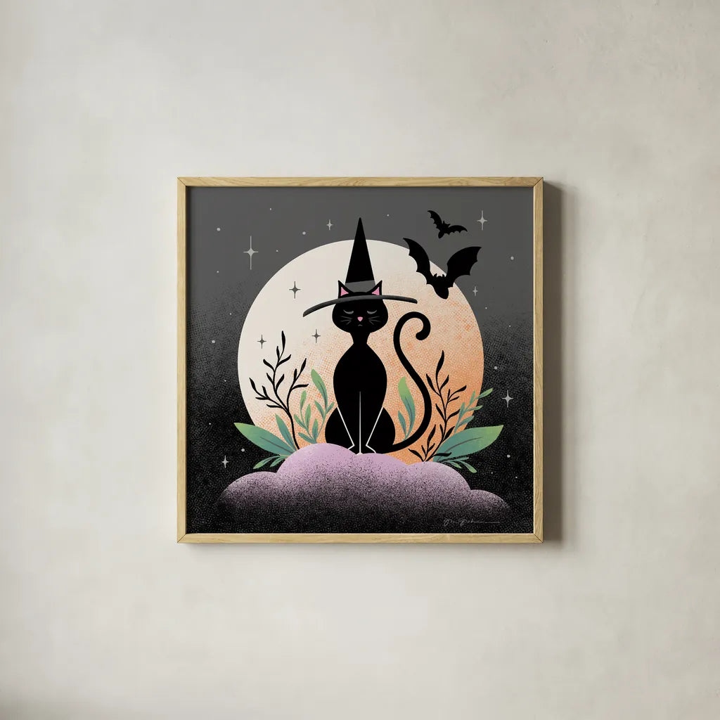 Hocus Pocus II by Gia Graham. Shown in a natural wood glass frame for a timeless modern aesthetic. Available as an archival giclee rolled canvas, fine art paper, or poster print. SKU 84335a.