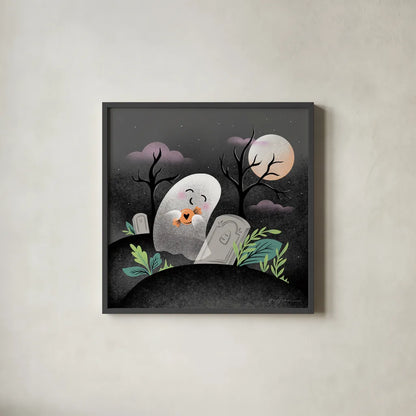 Hocus Pocus IV by Gia Graham. Shown in a sleek black glass frame for a contemporary gallery look. Available as an archival giclee rolled canvas, fine art paper, or poster print. SKU 84337a.