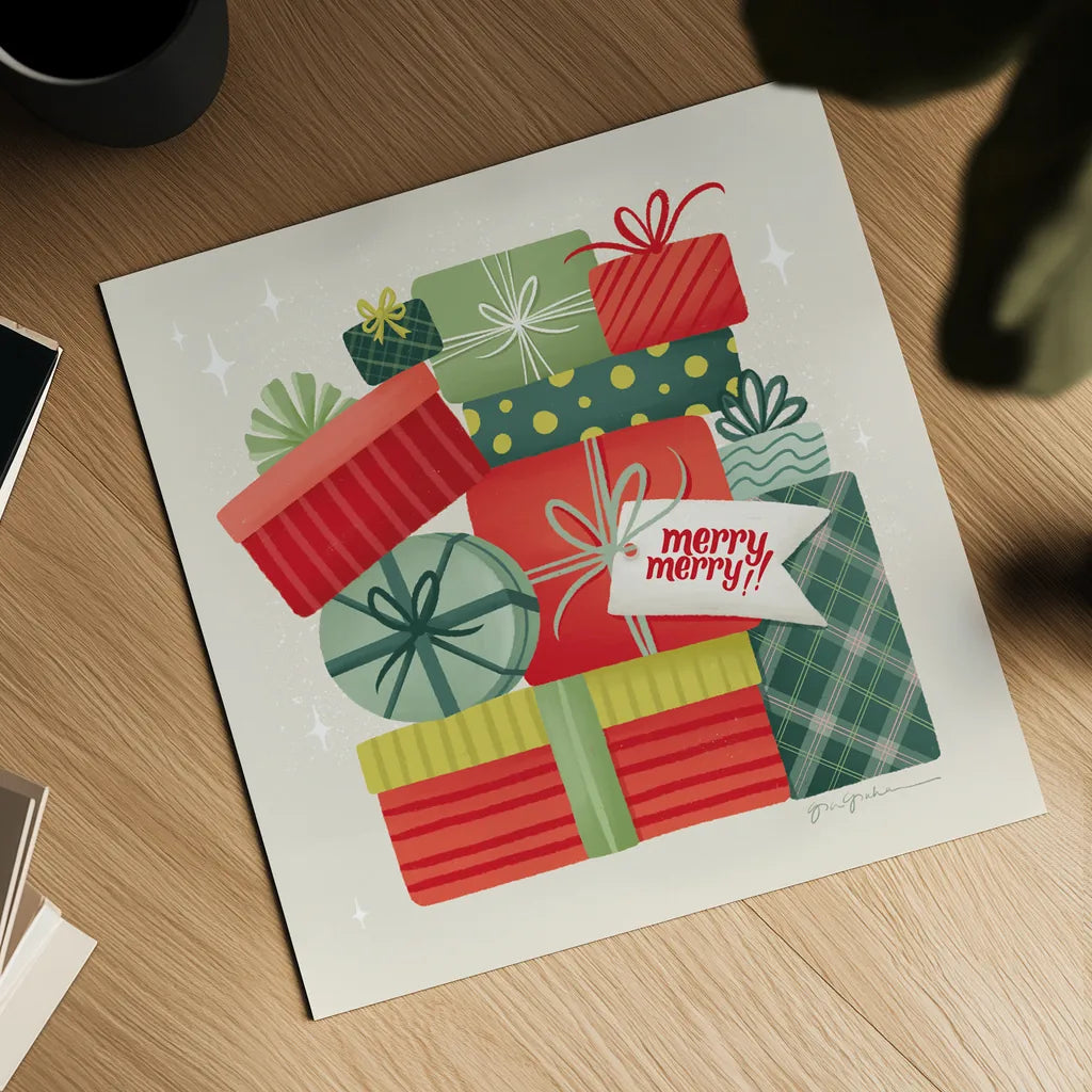 Home for the Holidays I by Gia Graham. Shown as a detailed flat fine art print, highlighting archival giclee quality. Available as an archival giclee rolled canvas, fine art paper, or poster print. SKU 98811a.