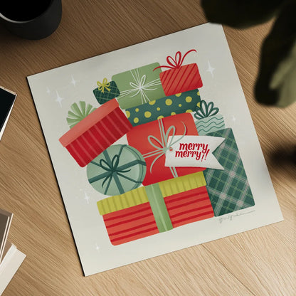 Home for the Holidays I by Gia Graham. Shown as a detailed flat fine art print, highlighting archival giclee quality. Available as an archival giclee rolled canvas, fine art paper, or poster print. SKU 98811a.