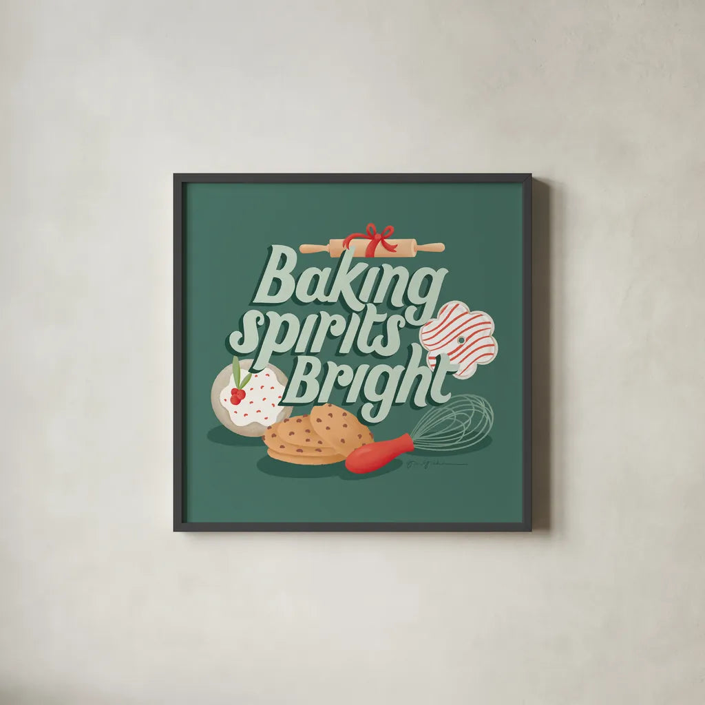 Home for the Holidays III by Gia Graham. Shown in a sleek black glass frame for a contemporary gallery look. Available as an archival giclee rolled canvas, fine art paper, or poster print. SKU 98813a.