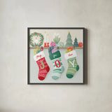 Home for the Holidays IV by Gia Graham. Shown in a sleek black glass frame for a contemporary gallery look. Available as an archival giclee rolled canvas, fine art paper, or poster print. SKU 98814a.