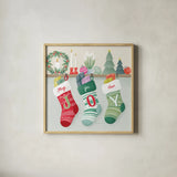 Home for the Holidays IV by Gia Graham. Shown in a natural wood glass frame for a timeless modern aesthetic. Available as an archival giclee rolled canvas, fine art paper, or poster print. SKU 98814a.