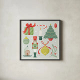 Home for the Holidays V by Gia Graham. Shown in a sleek black glass frame for a contemporary gallery look. Available as an archival giclee rolled canvas, fine art paper, or poster print. SKU 98815a.