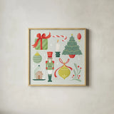 Home for the Holidays V by Gia Graham. Shown in a natural wood glass frame for a timeless modern aesthetic. Available as an archival giclee rolled canvas, fine art paper, or poster print. SKU 98815a.