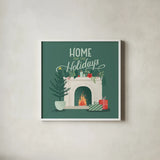 Home for the Holidays VI by Gia Graham. Shown in a crisp white glass frame for a clean and minimalist style. Available as an archival giclee rolled canvas, fine art paper, or poster print. SKU 98816a.