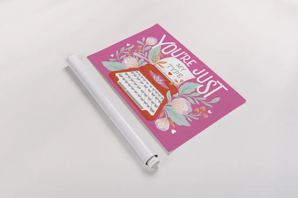 Just My Type I by Gia Graham. shown as a rolled paper print. Available as archival giclee rolled canvas, fine art paper, or poster print. SKU 79667i.