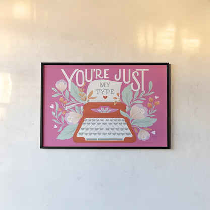 Just My Type I by Gia Graham. shown as a paper print in a black flame. Available as a archival giclee rolled canvas, fine art paper, or poster print. SKU 79667i.