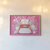 Just My Type I by Gia Graham. shown as a paper print in a natural frame. Available as a archival giclee rolled canvas, fine art paper, or poster print. SKU 79667i.