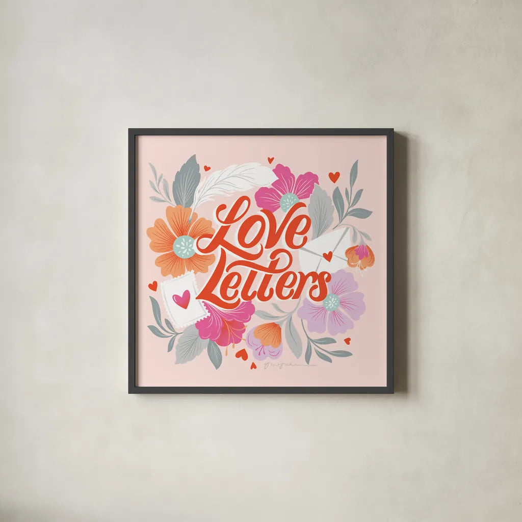 Just My Type IV by Gia Graham. Shown in a sleek black glass frame for a contemporary gallery look. Available as an archival giclee rolled canvas, fine art paper, or poster print. SKU 79670a.