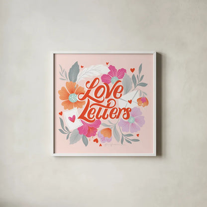 Just My Type IV by Gia Graham. Shown in a crisp white glass frame for a clean and minimalist style. Available as an archival giclee rolled canvas, fine art paper, or poster print. SKU 79670a.