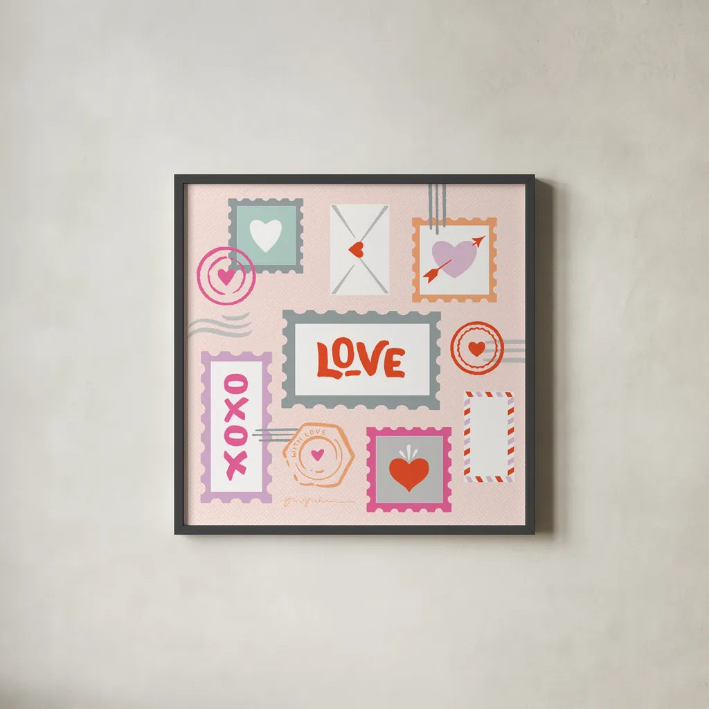 Just My Type V by Gia Graham. Shown in a sleek black glass frame for a contemporary gallery look. Available as an archival giclee rolled canvas, fine art paper, or poster print. SKU 79671a.