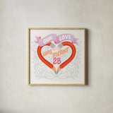 Just My Type VI by Gia Graham. Shown in a natural wood glass frame for a timeless modern aesthetic. Available as an archival giclee rolled canvas, fine art paper, or poster print. SKU 79672a.