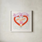 Just My Type VI by Gia Graham. Shown in a crisp white glass frame for a clean and minimalist style. Available as an archival giclee rolled canvas, fine art paper, or poster print. SKU 79672a.