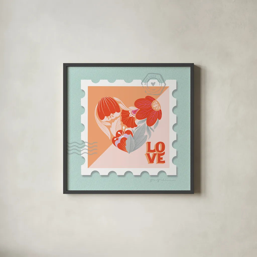 Just My Type VII by Gia Graham. Shown in a sleek black glass frame for a contemporary gallery look. Available as an archival giclee rolled canvas, fine art paper, or poster print. SKU 79673a.